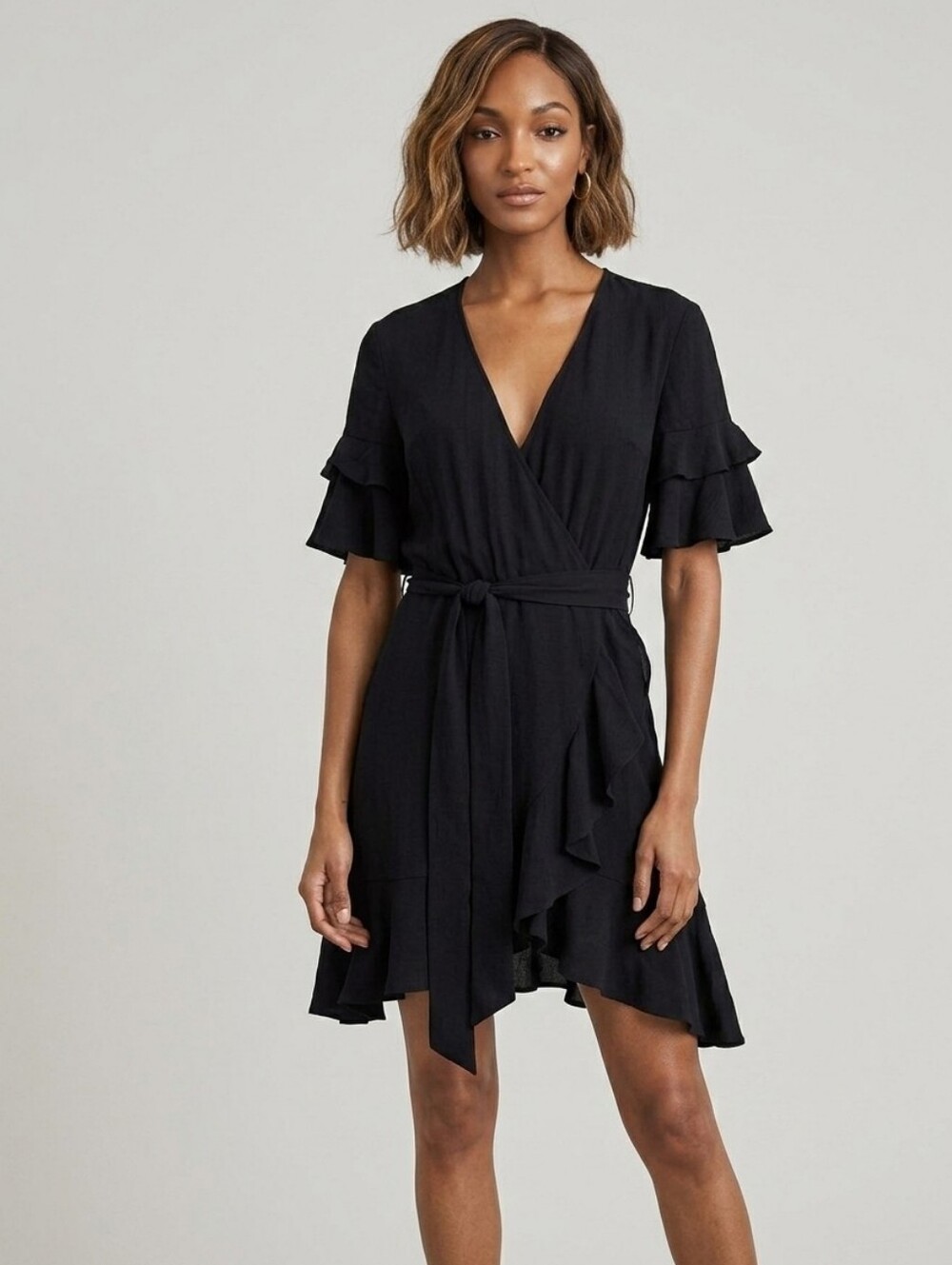 IRO | Maedow Ruffled Crepe De Chine Mini Wrap Dress